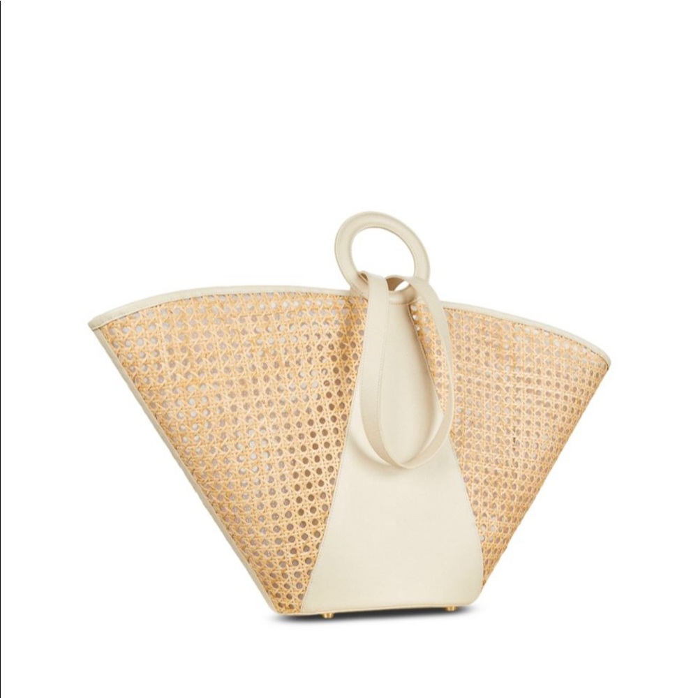Cult Gaia Tan and Cream Tote Bag